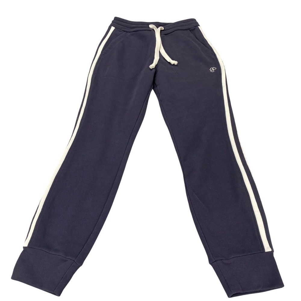 Krimson Klover Womens XS Navy Blue White Side Stripe Jogger Sweatpants Athletic